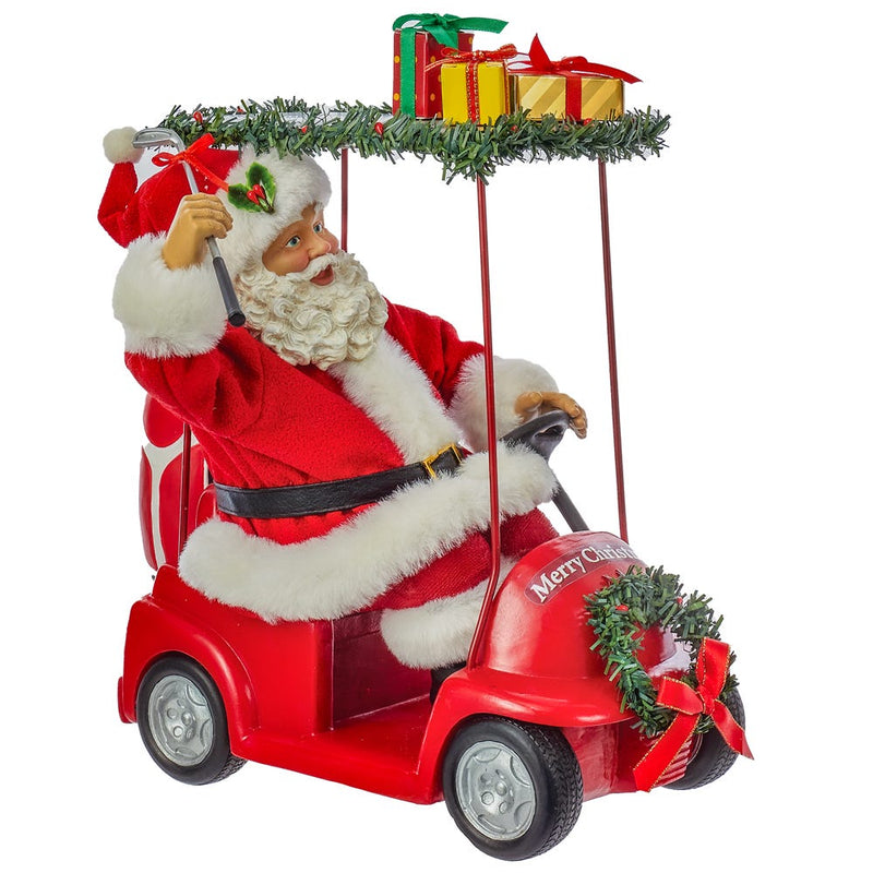 Santa Driving Golf Cart - 11 inch Fabriche
