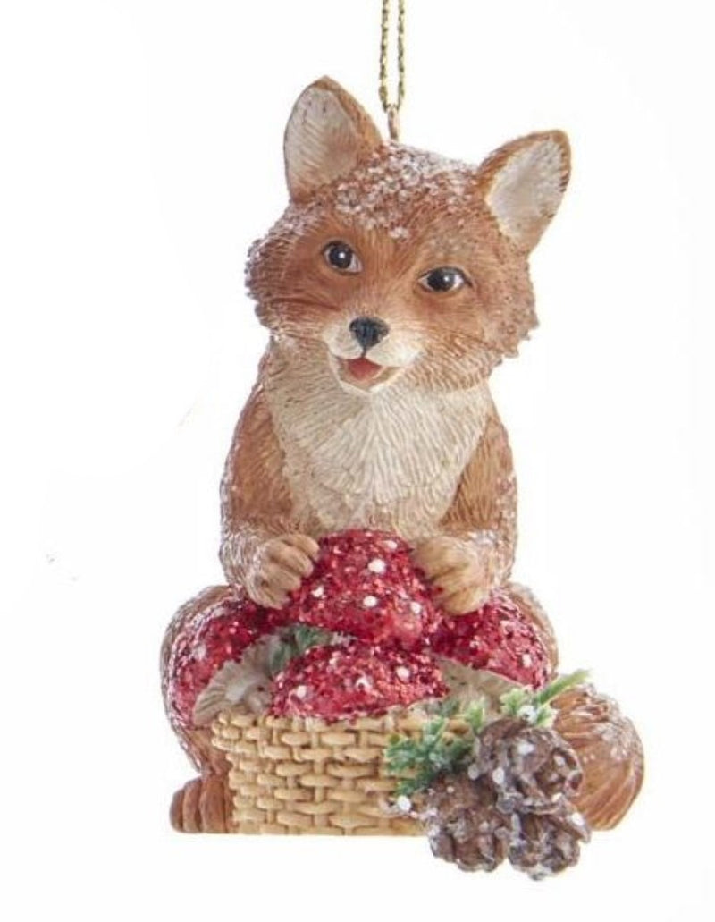 Woodland Animal with Mushrooms Ornament - Fox - The Country Christmas Loft