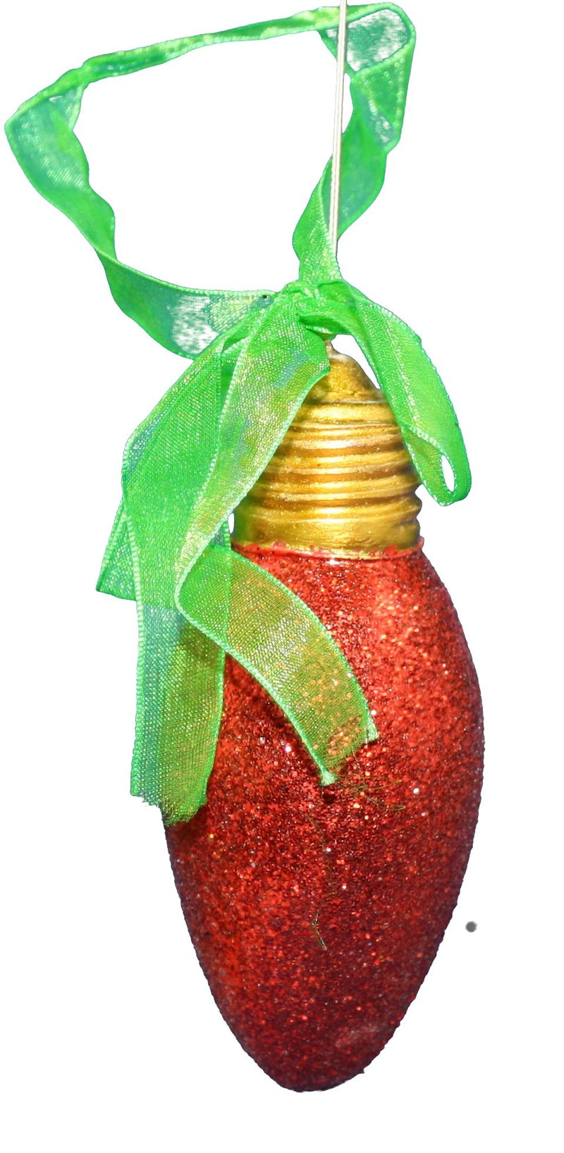 Glitter Bulb Ornament - Red