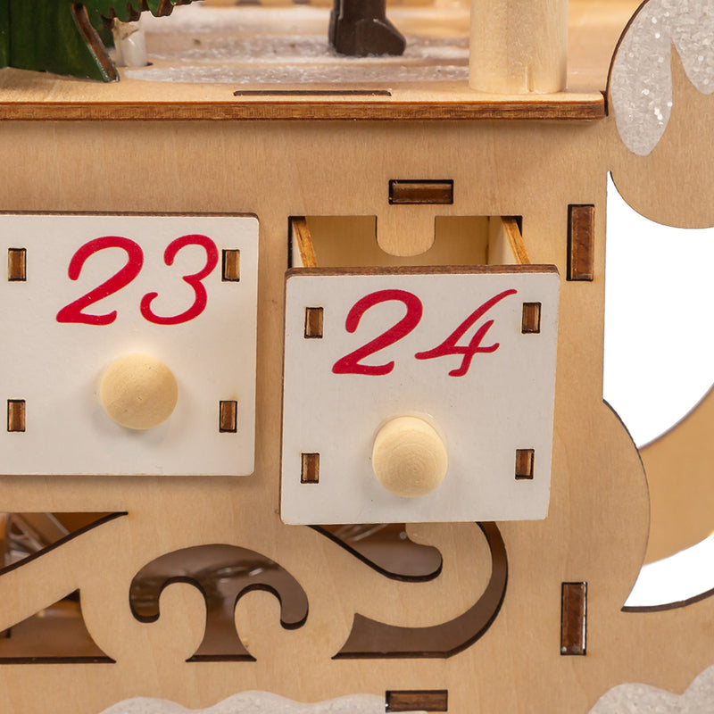6-light LED Santa Sleigh With Advent Calendar