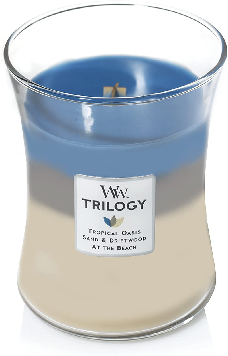 Woodwick Hourglass Jar 9.7 Ounce Candle - Natical Escape Trilogy - The Country Christmas Loft