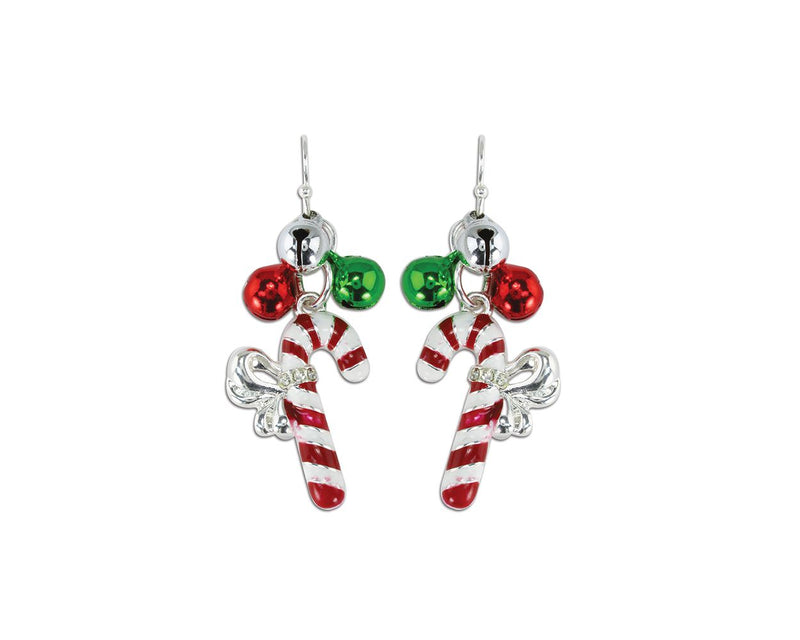 Candy Canes with Jingles - Earrings