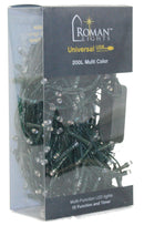 USB powered 200 LED (52 foot) Green Wire Multifunction Lights with Timer - Multicolor - The Country Christmas Loft