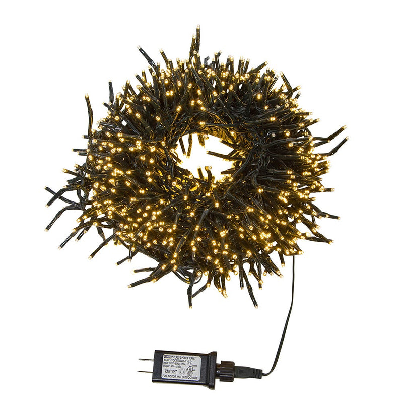 480-Light Fairy Warm White LED Connectable Cluster Garland - The Country Christmas Loft