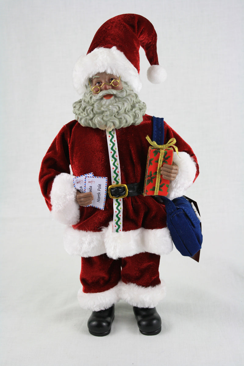 African American Santa Bearing Gifts - 12 Inch - The Country Christmas Loft