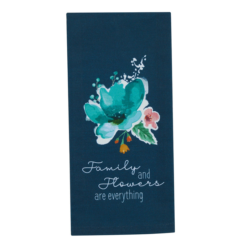 Family and Flowers Decorative Dish Towel