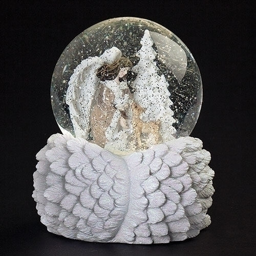 LED Lighted Musical Angel and Deer Snowglobe - The Country Christmas Loft
