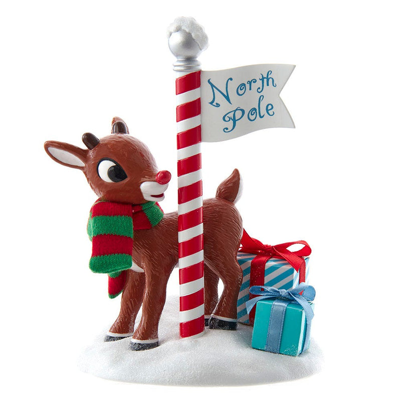 Rudolph The Red Nose Reindeer North Pole Figurine - The Country Christmas Loft