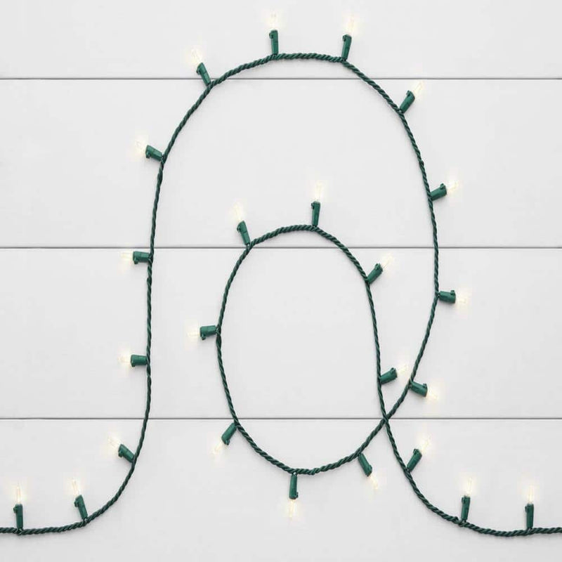 100 Warm White LED Green Wire Lights