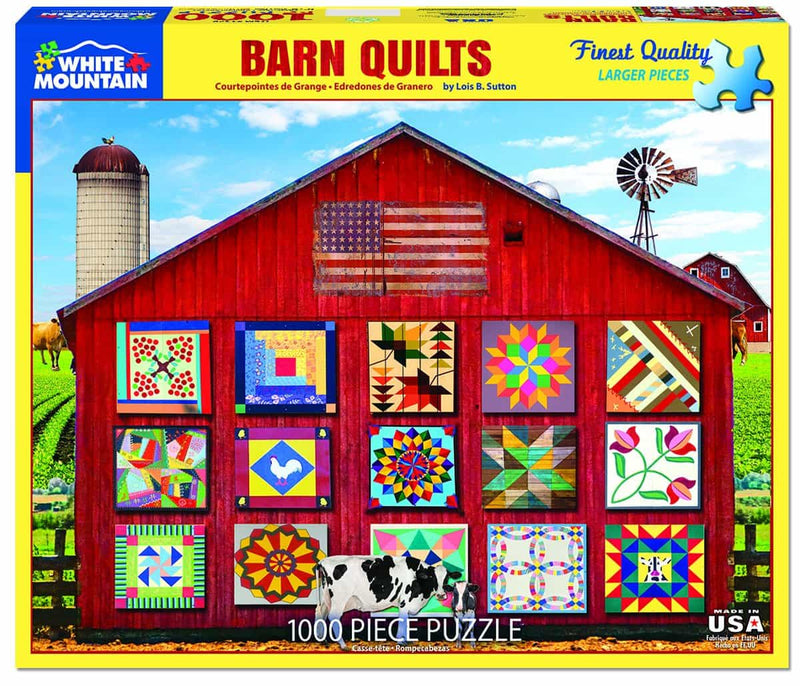 Barn Quilts - 1000 Piece Jigsaw Puzzle - The Country Christmas Loft