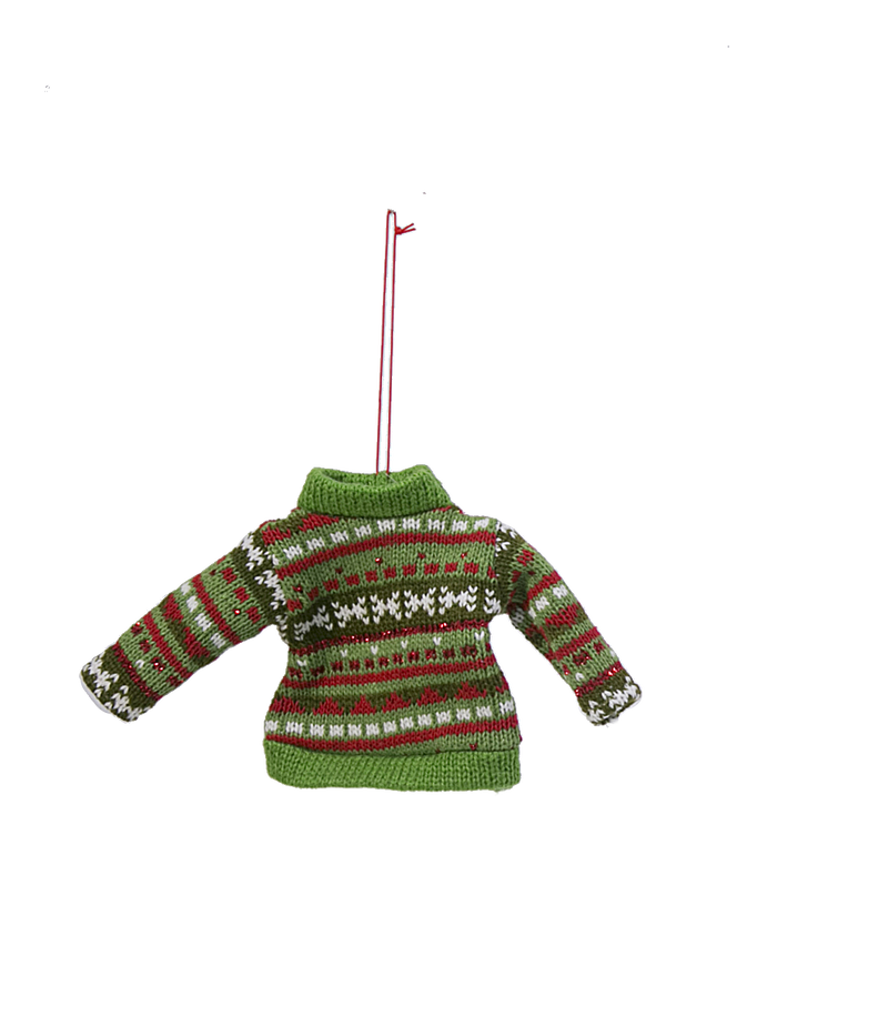 Fabric Cozy Knit Sweater Ornament - - The Country Christmas Loft