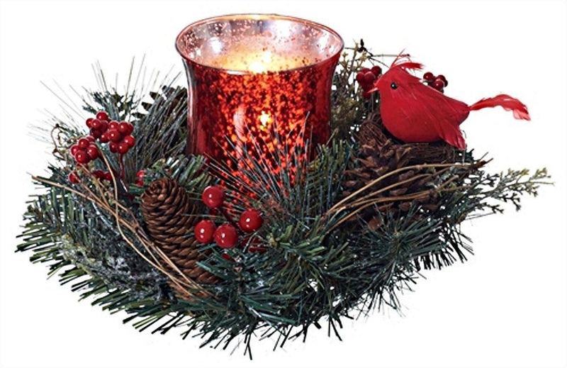 Faux Pine Candle Holder Ring - - The Country Christmas Loft