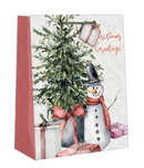 Traditional Giftbag - Snowman Greetings - Large - The Country Christmas Loft