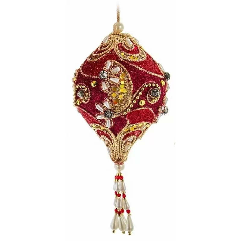 Ruby & Platinum Ornament - - The Country Christmas Loft