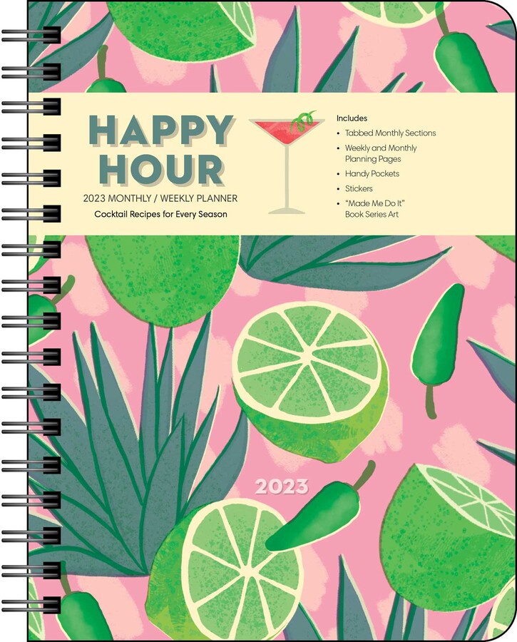 Happy Hour 12-Month 2023 Monthly/Weekly Deluxe Planner - The Country Christmas Loft