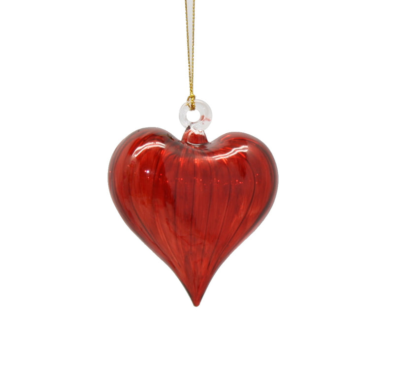 Organic Luster Egyptian Glass Heart - Red
