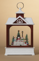 Spinning Barn Waterglobe -  Snowmen