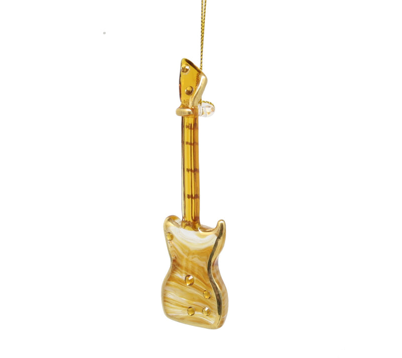 Egyptian Glass Guitar Ornament with Gold Accents