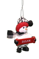 Cozy Snowman Ornament (Letters S - Z) - - The Country Christmas Loft