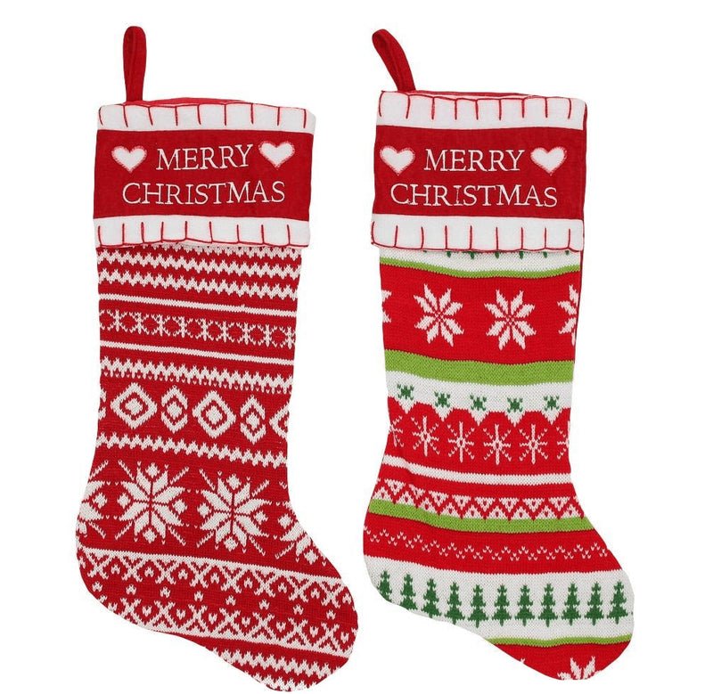 20 Inch Long Knit Stocking - - The Country Christmas Loft