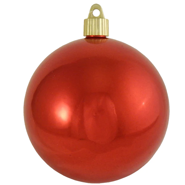 4" (100mm) Commercial Shatterproof Ball Ornament - Shiny True Love Red - 4 Pack - The Country Christmas Loft
