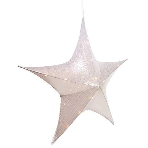 Battery-Operated Metallic Foldable 3D Star - Silver - The Country Christmas Loft