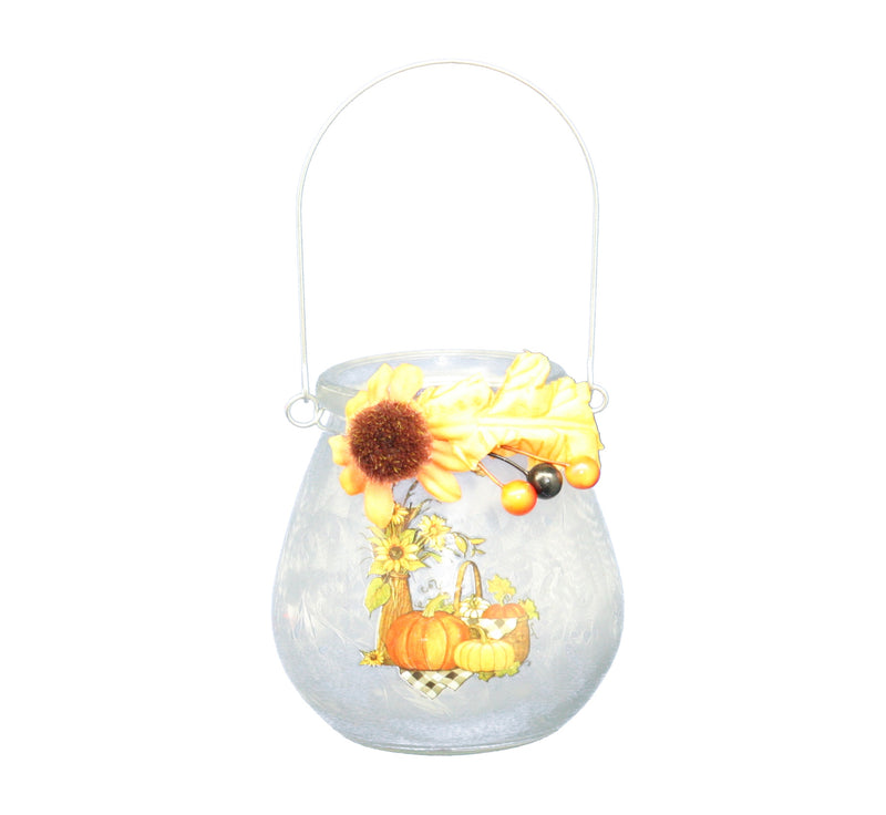 Frosted Glass Harvest Luminary - - The Country Christmas Loft