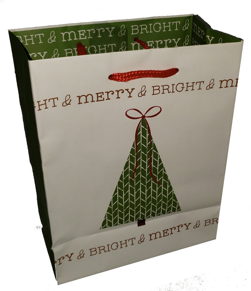 Traditional Medium Holiday Gift Bags - Merry & Bright