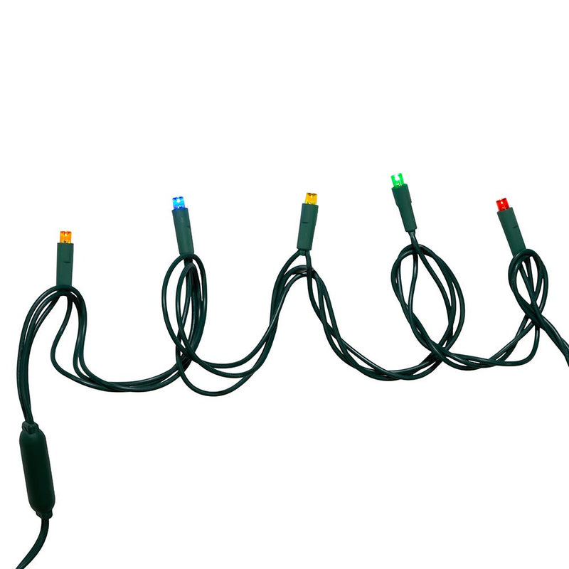 100-Light 5mm Multi-Color LED Green Wire Light Set - The Country Christmas Loft