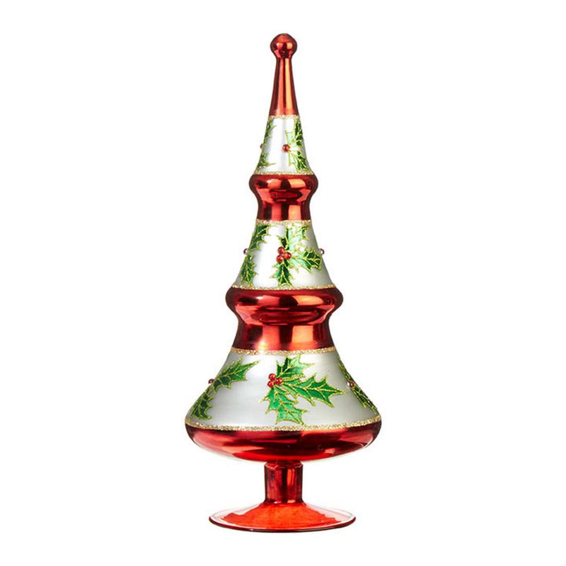 Holly Pattern Glass Tree - The Country Christmas Loft