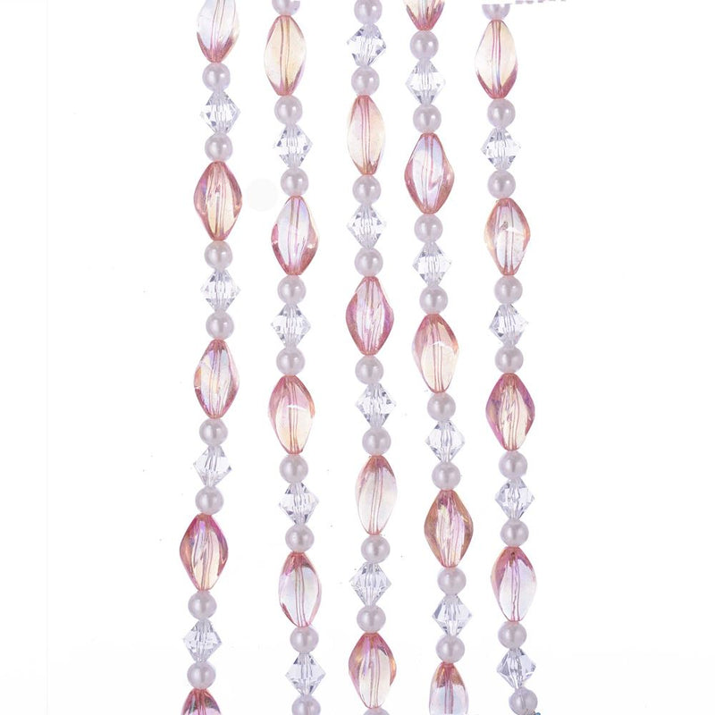 Pink and Clear Beaded Garland - The Country Christmas Loft