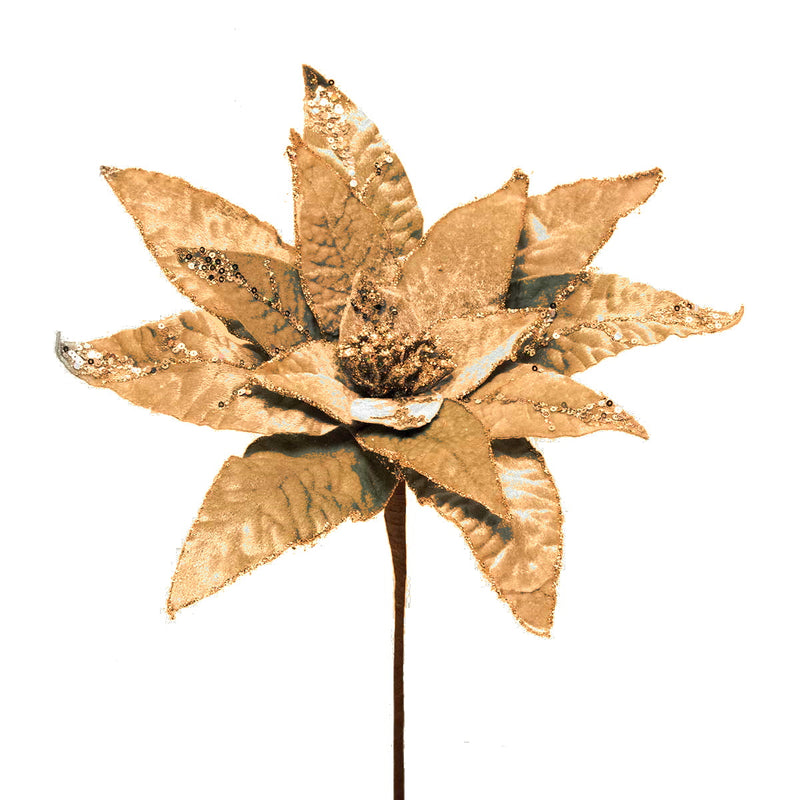 Heirloom Poinsettia Stem - Champagne - The Country Christmas Loft