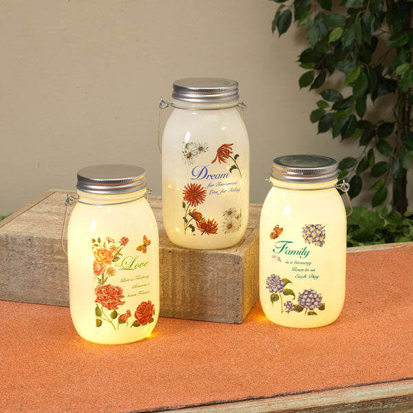 7 Inch Lighted Frosted Glass Jar - - The Country Christmas Loft