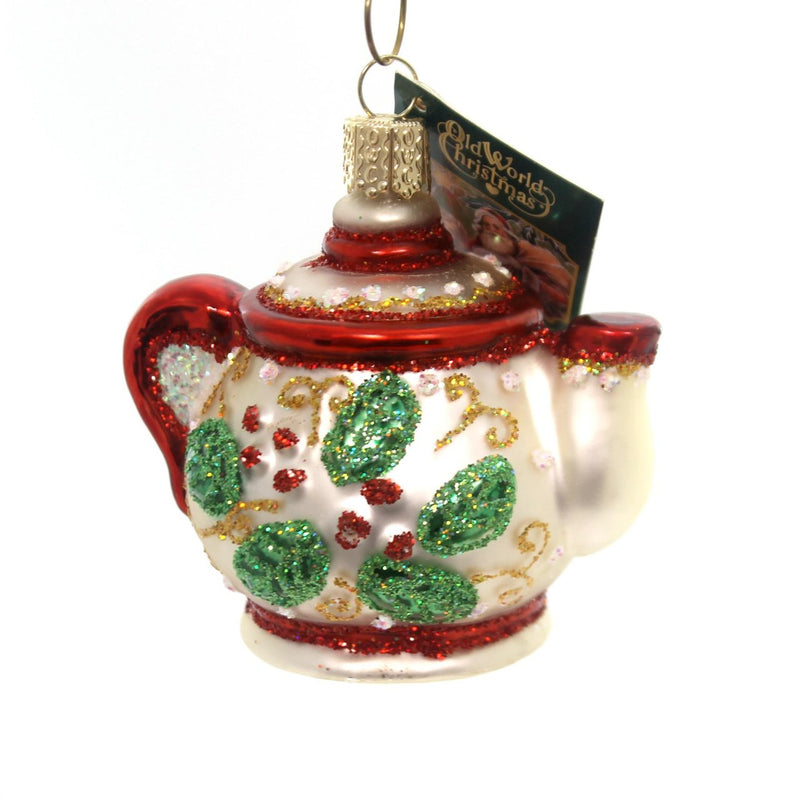 Old World Christmas Holly Teapot - The Country Christmas Loft