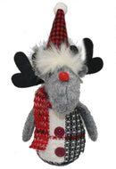 Plush Moose Ornament With Red Scarf - The Country Christmas Loft