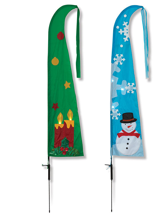 Solar Lit 80 inch Flapper Flag - - The Country Christmas Loft