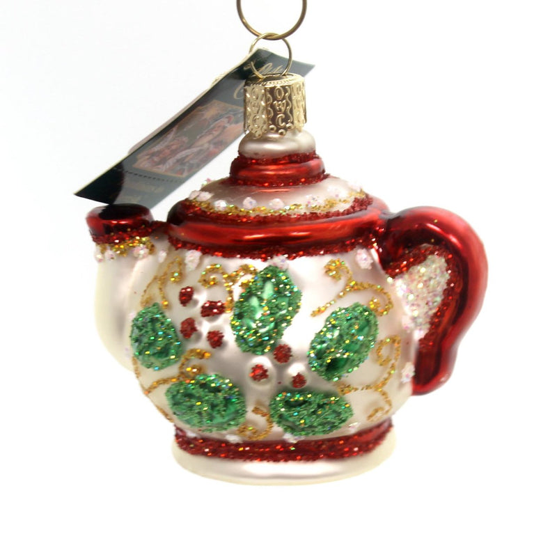 Old World Christmas Holly Teapot - The Country Christmas Loft