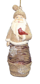 Resin Woodland Santa - Cardinal - The Country Christmas Loft