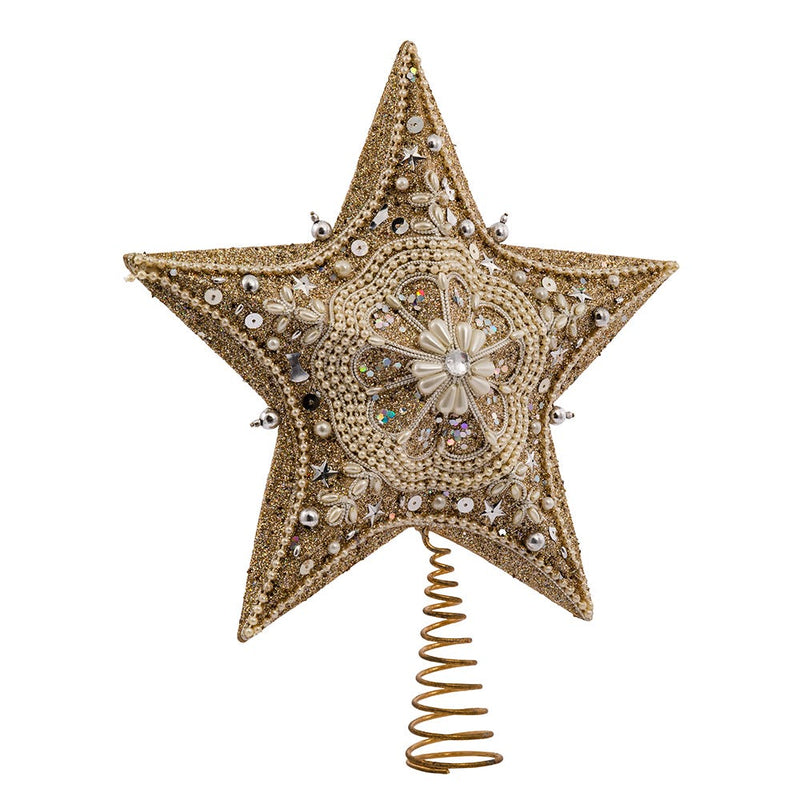 Platinum Star With Glitter Treetop - The Country Christmas Loft