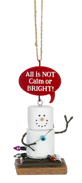 Toasted S'mores Pun Ornament - All is NOT Calm or Bright - The Country Christmas Loft