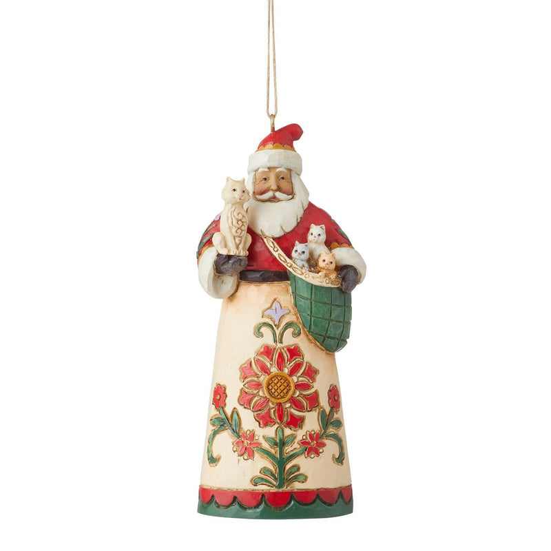 Santa with Kittens Ornament - The Country Christmas Loft