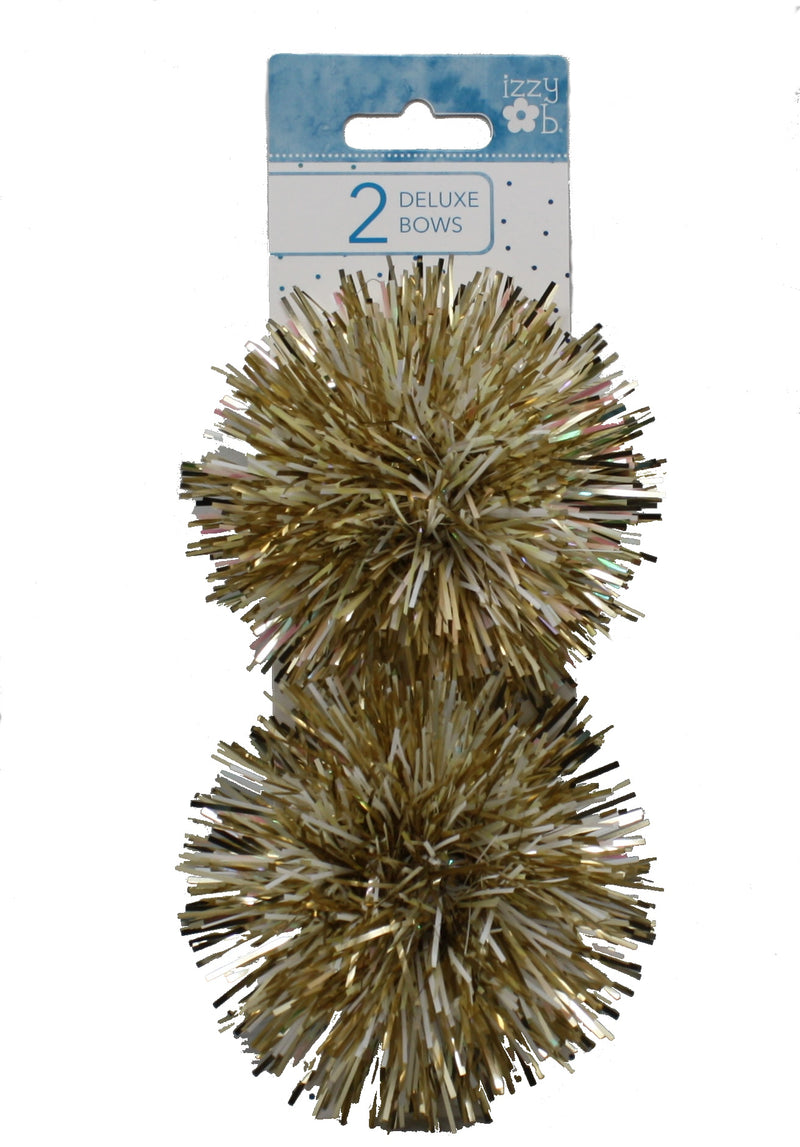 Firework Bow - Gold White and Silver - The Country Christmas Loft