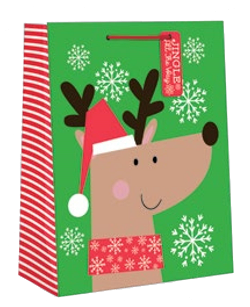 Juvenile Giftbag - Reindeer - Large - The Country Christmas Loft