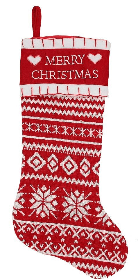 20 Inch Long Knit Stocking - - The Country Christmas Loft