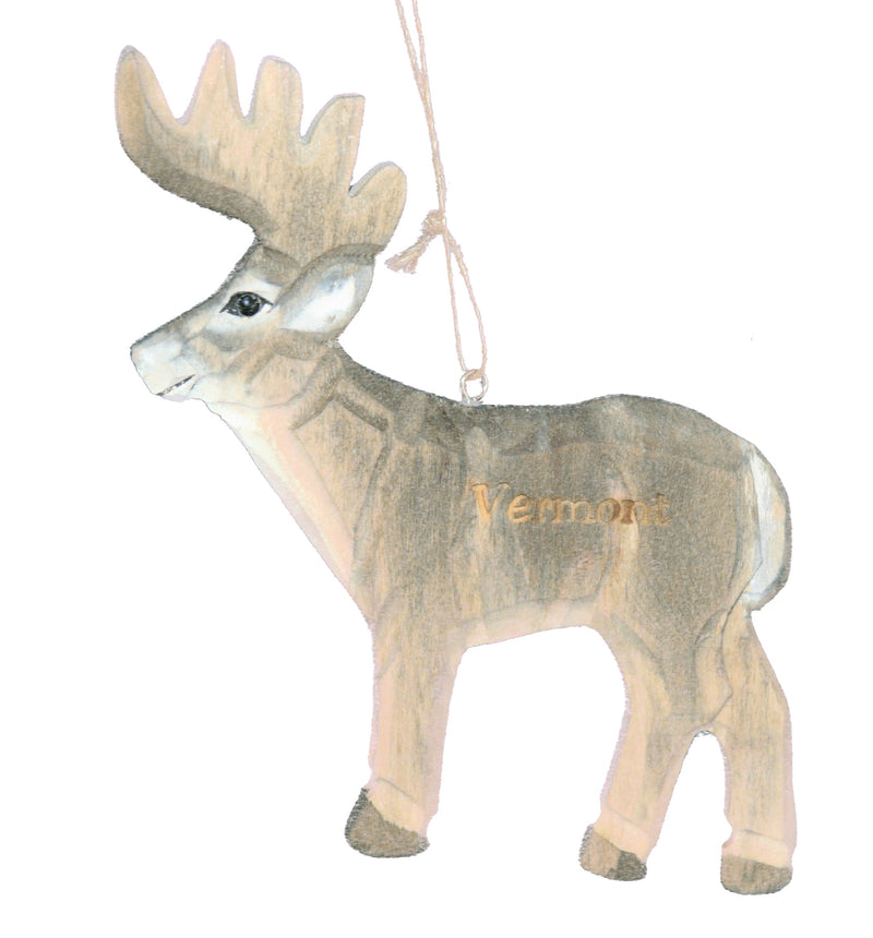 Vermont Deer Wooden Ornament - The Country Christmas Loft