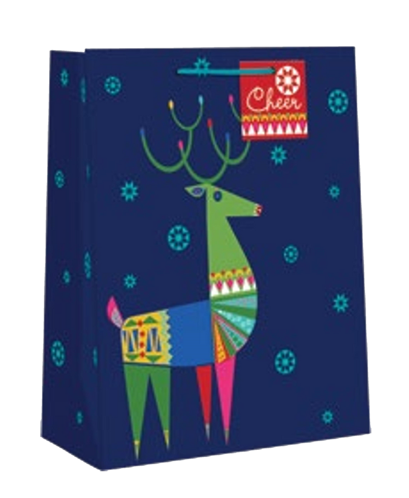 Whimsical Giftbag -Radical Reindeer - Large - The Country Christmas Loft
