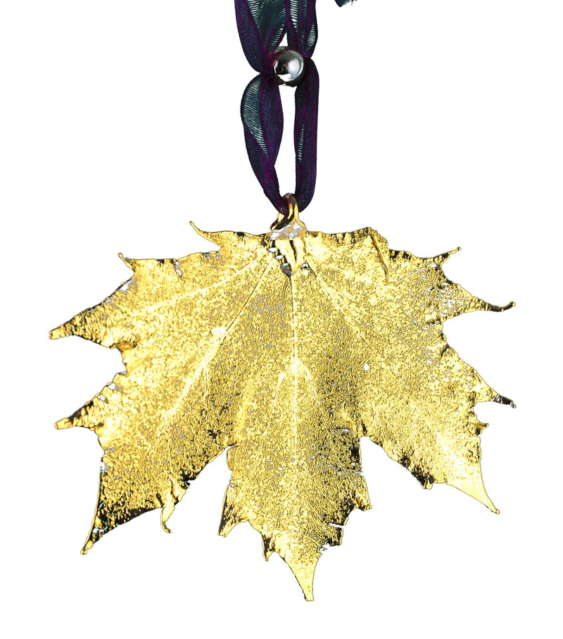 Sugar Maple Leaf Ornament Gold - The Country Christmas Loft