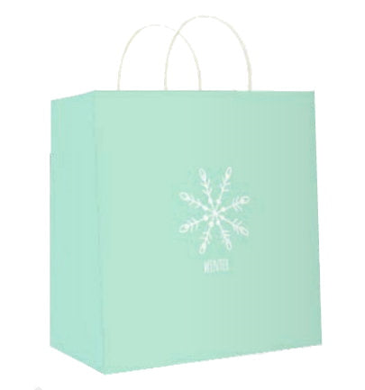 Kraft Jumbo Square Christmas Gift Bag - Winter Snowflake - The Country Christmas Loft