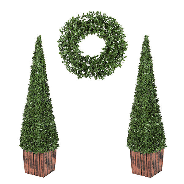 3 Piece Faux Boxwood Set - The Country Christmas Loft