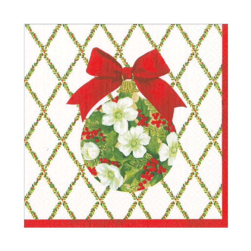 Ornament and Trellis Paper Luncheon Napkins - The Country Christmas Loft
